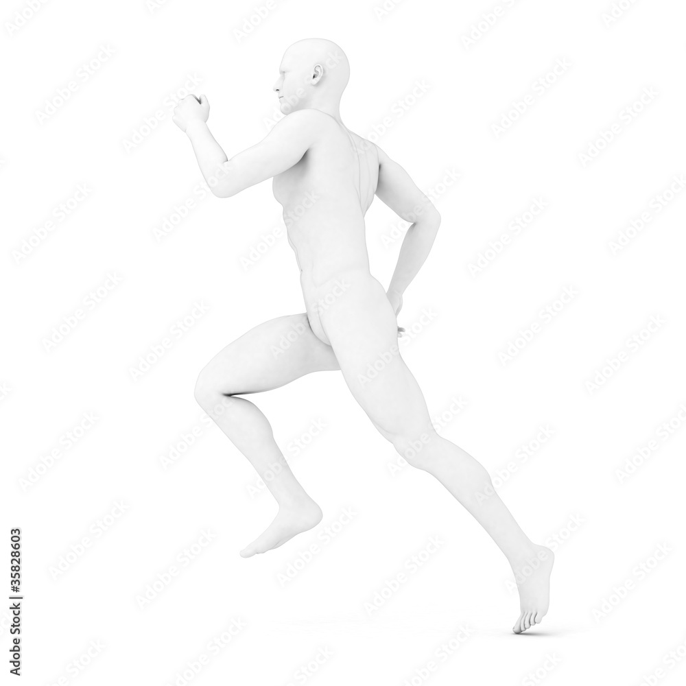 3d rendered illustration of a male jogger in grey 3d rendered illustration of a male jogger in grey