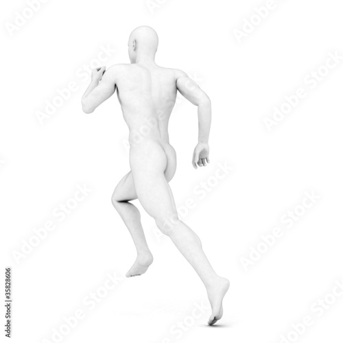 3d rendered illustration of a male jogger in grey