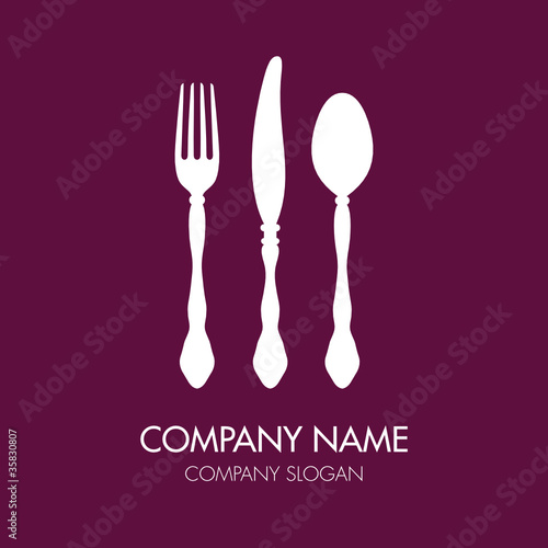 Cutlery Company Logo Purple/White