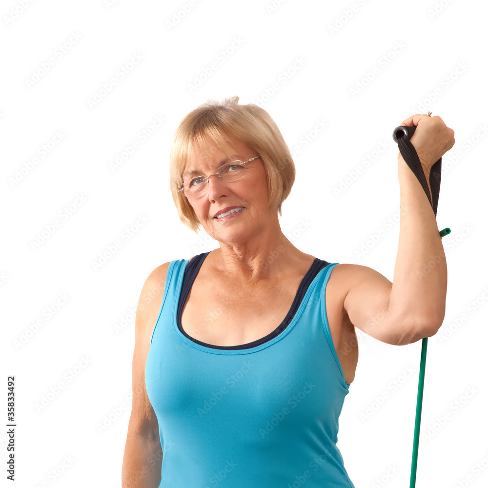 Mature woman exercising Mature woman exercising
