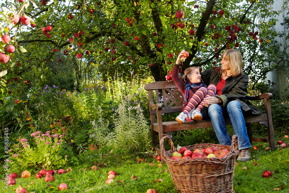 mother with her daughter beneath the apple tree mother with her daughter beneath the apple tree