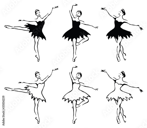 Ballet woman-dancers. Vector illustration.