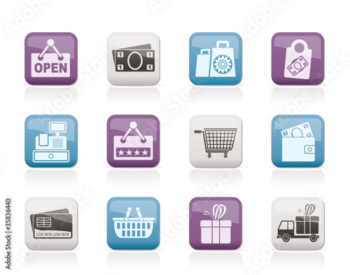 shopping and retail icons - vector icon set