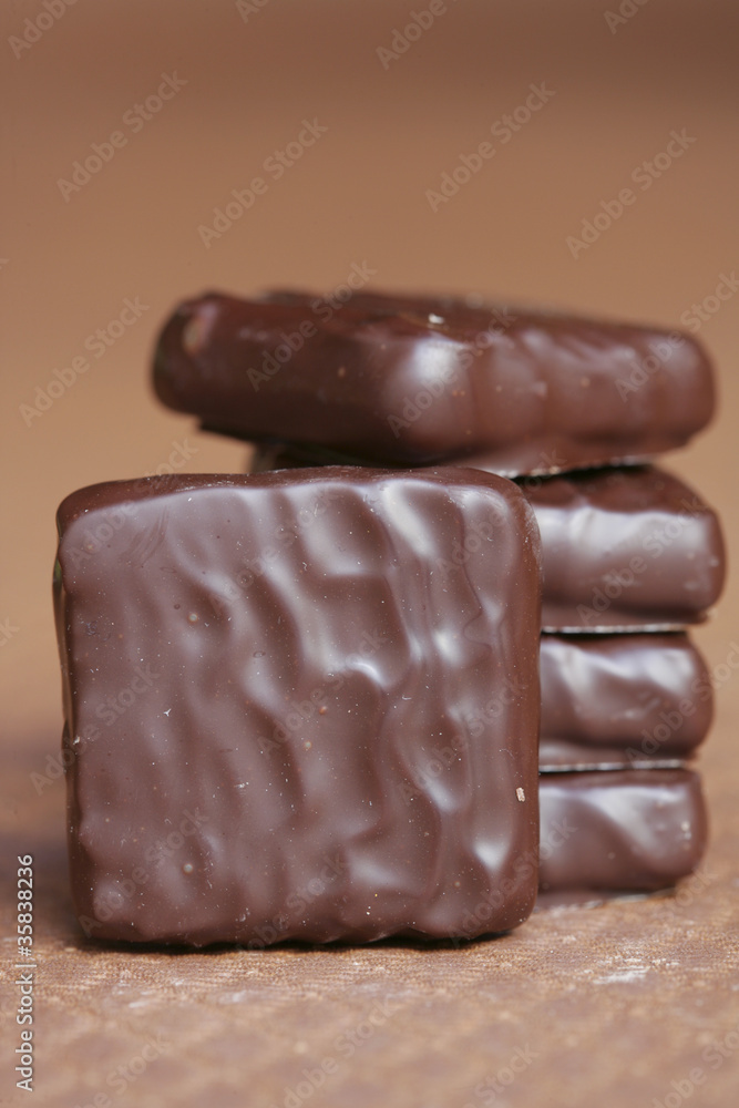 Carrés au chocolat et au caramel 