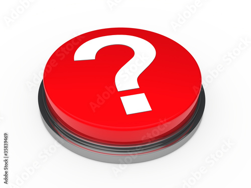 3d button red question mark