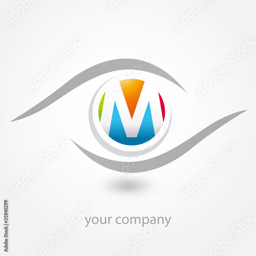 logo oeil, logo m