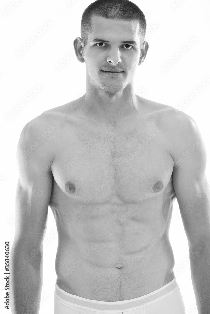 Fototapeta premium healthy fit young man islated on white background