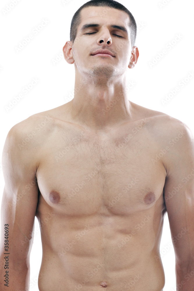 healthy fit young man islated on white background healthy fit young man islated on white background