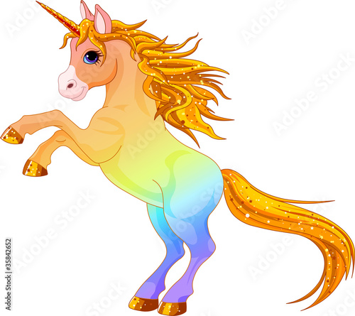 Rainbow colored unicorn #35842652