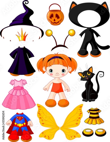 Girl with dresses for Halloween Party