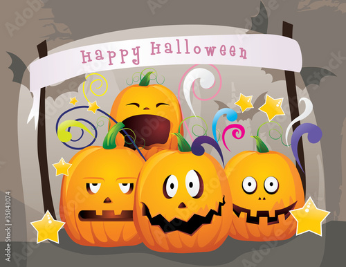 calabazas de halloween en vector