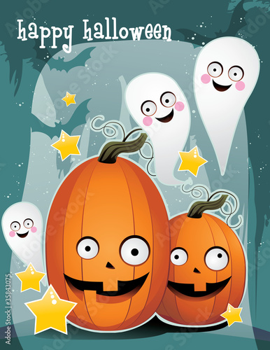 calabazas de halloween en vector