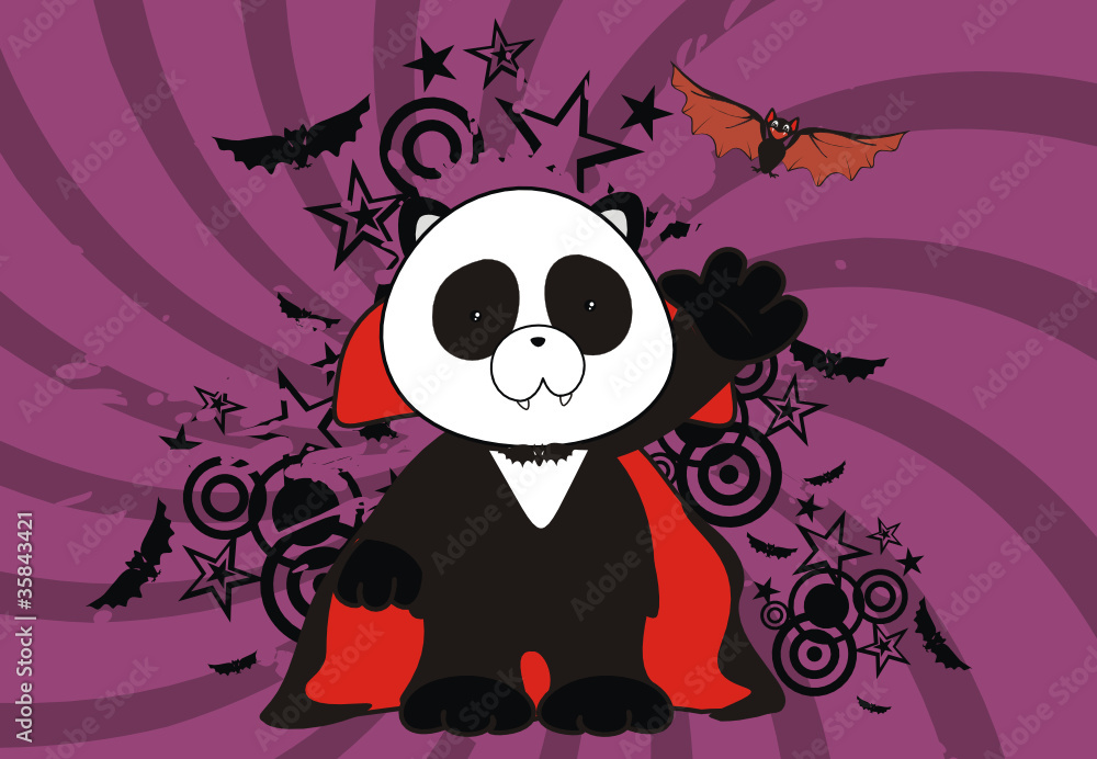 panda bear dracula cartoon background01 panda bear dracula cartoon background01