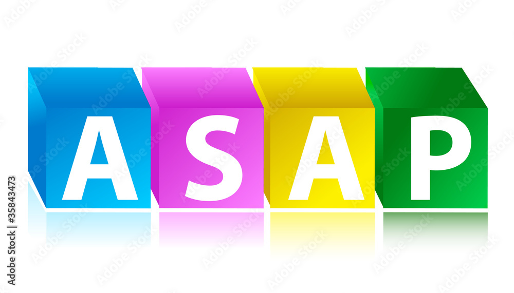 asap color cubes urgency concept