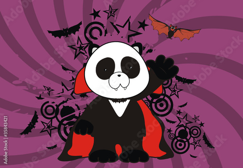 panda bear dracula cartoon background01