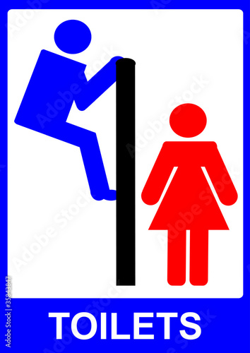Humourous toilet sign