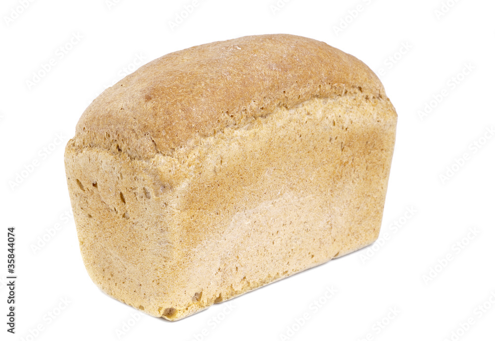 White bread loaf isolated on white background White bread loaf isolated on white background