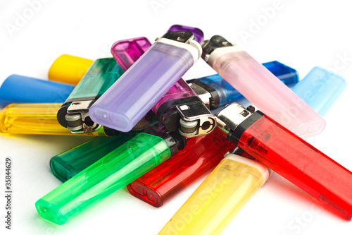 Cuadro en lienzo Pile of lighters in a variety of colors