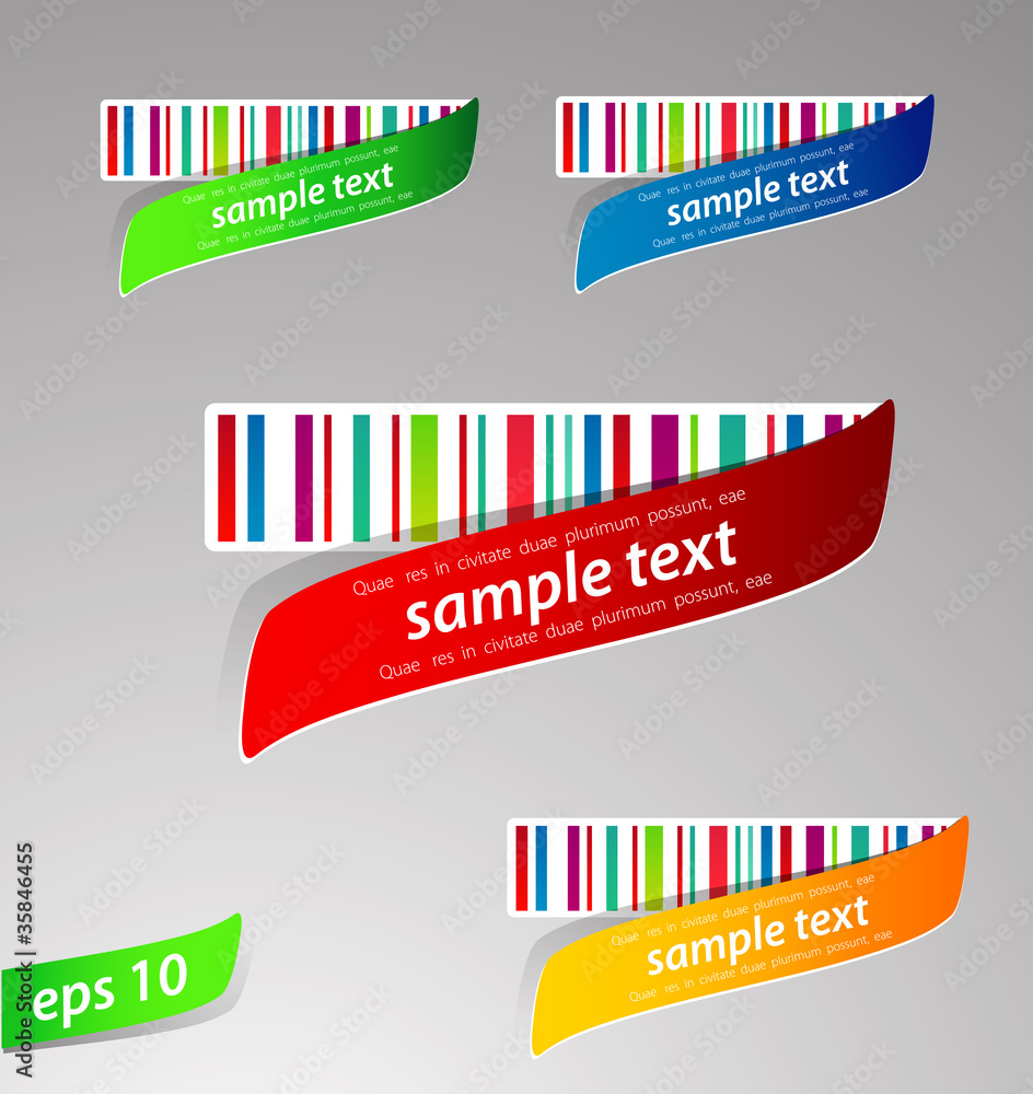 Set of color labels with bar-code.