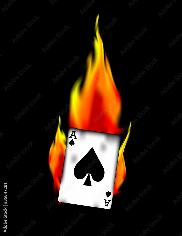 Ace of Spades on Fire! Vector / Clip Art Stock-Vektorgrafik | Adobe Stock