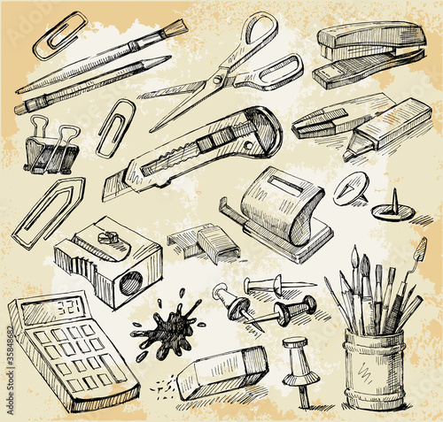 Some Office Stuff Hand Drawn