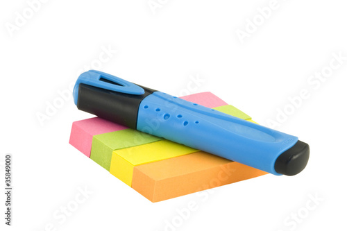 Marker and post-it notes