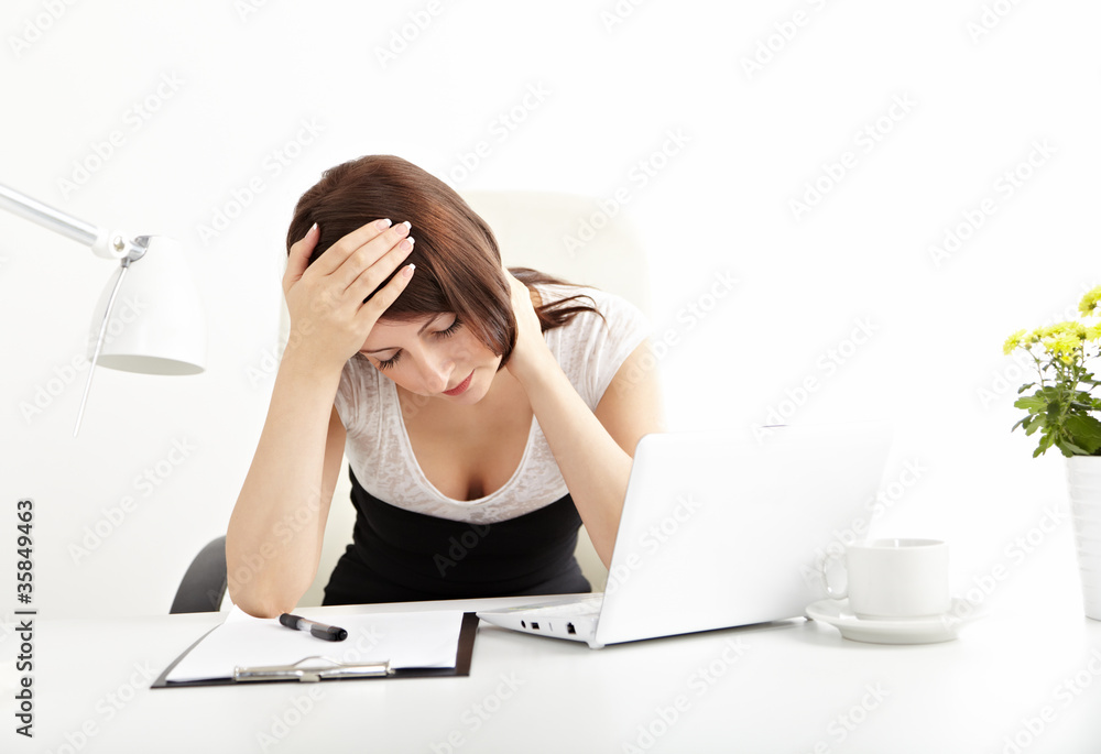 Tired business woman Tired business woman