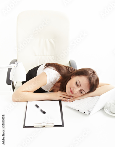 business woman sleeping