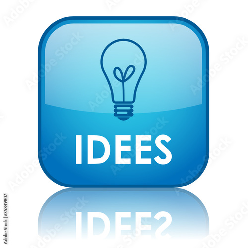 Bouton Web "IDEES" (solutions idées astuces innovation conseil)