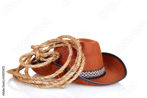 cowboy hat with a lasso photo