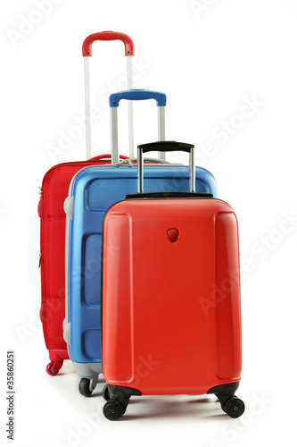 Luggage consisting of suitcases isolated on white