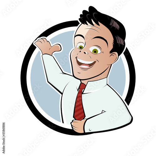 retro business mann cartoon