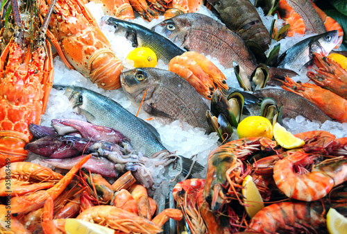 Canvas Print fresh seafood