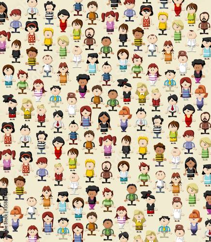 Background / wallpaper / texture of funny cartoon people