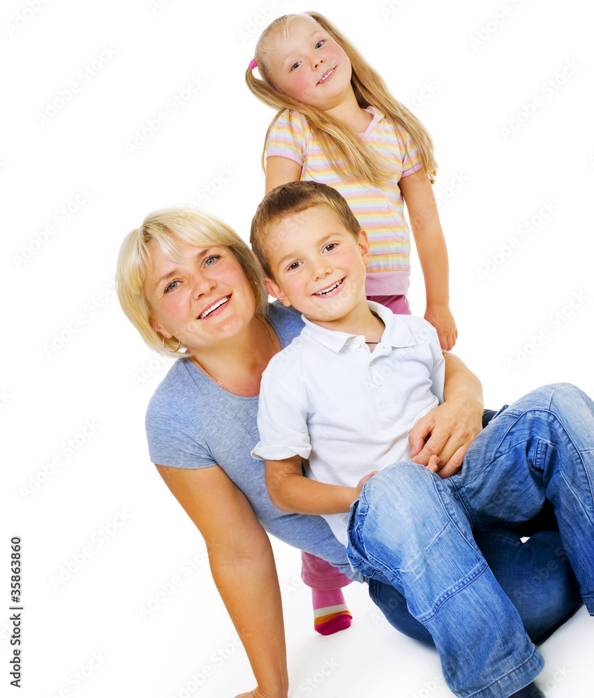 Happy Mother with kids having fun Happy Mother with kids having fun
