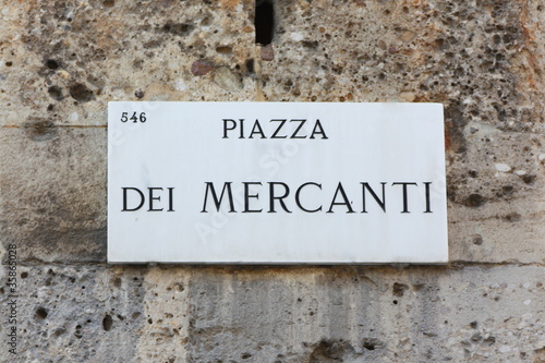 Targa Piazza dei Mercanti, Milano - Merchants' Place, Milan