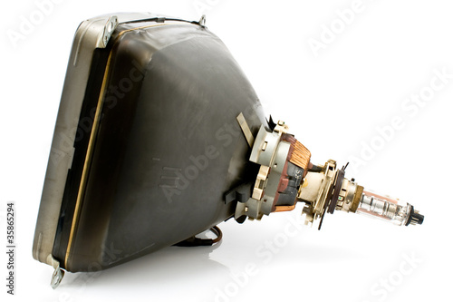 Photos Back of old television cathode tube