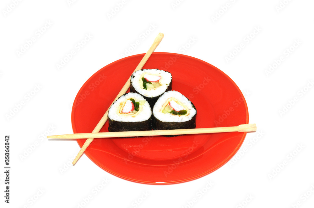 Japanese sushi with crabs Japanese sushi with crabs