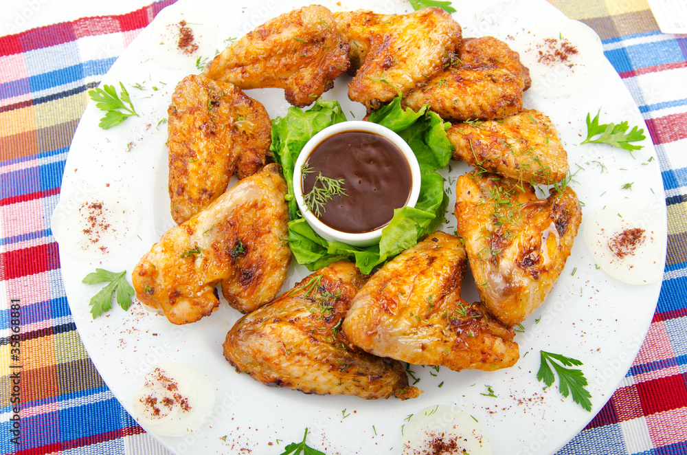 Chicken wings in the plate Chicken wings in the plate
