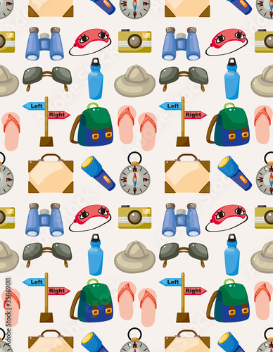 Cartoon travel seamless pattern