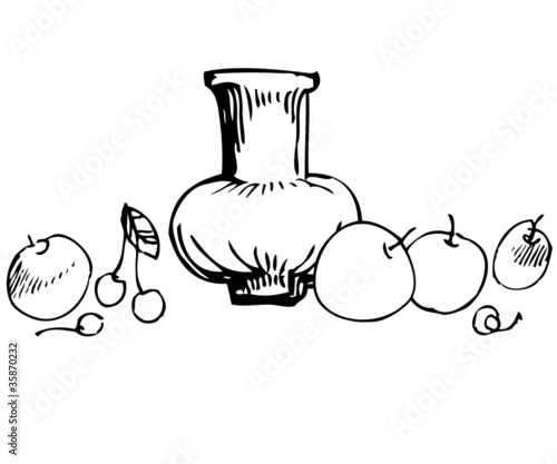 still life with apples