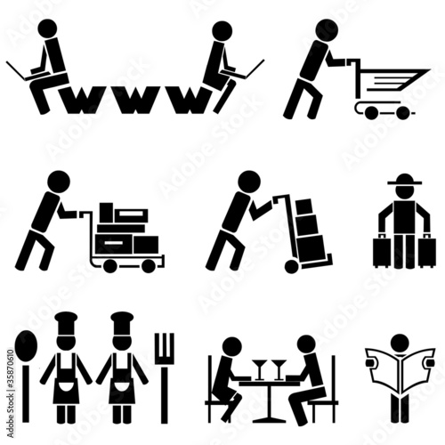 food service and internet shopping icon vector