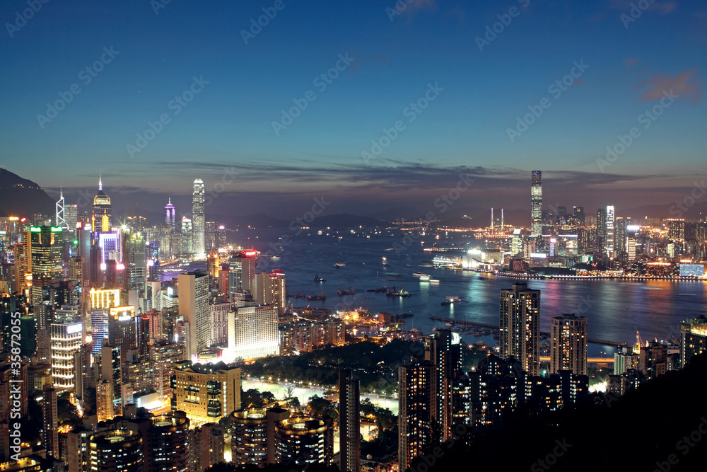 Fototapeta premium Sunset in Hong Kong