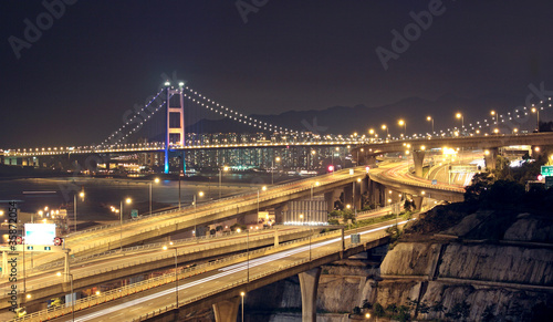 highway and bridge at night © Cozyta