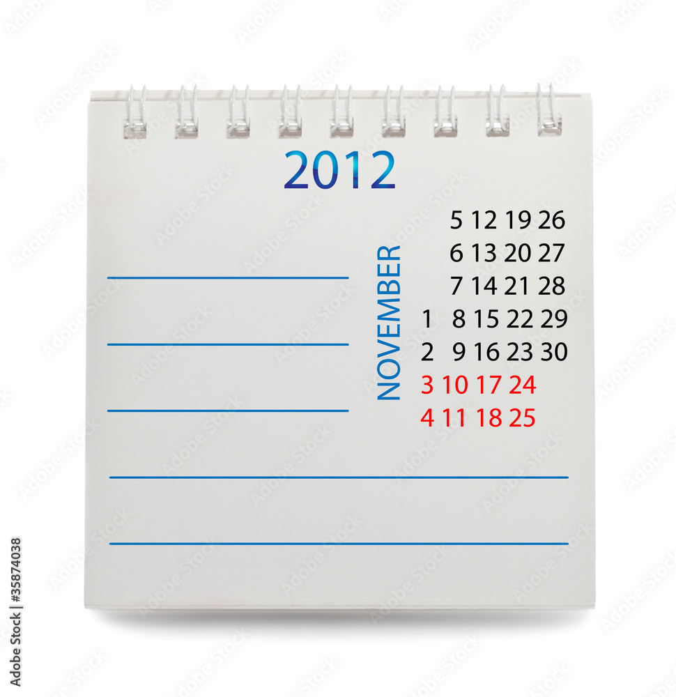 Calendar, November Calendar, November