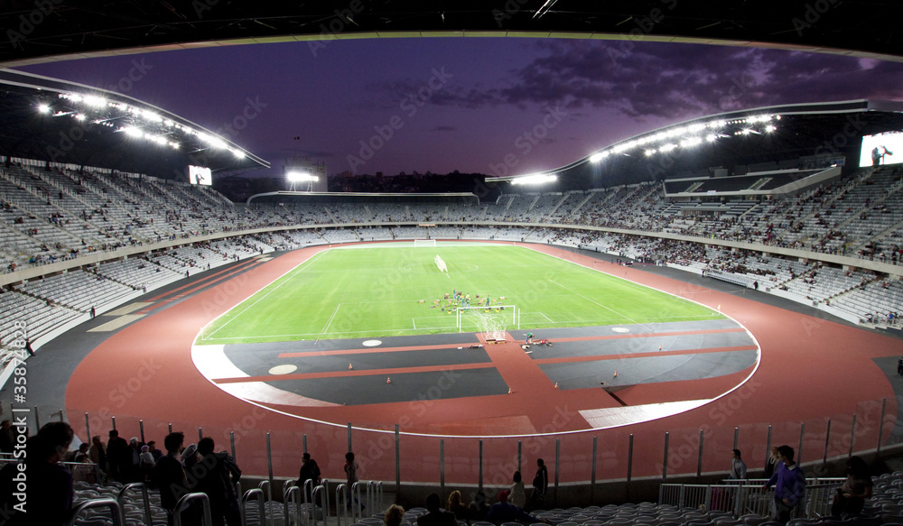 Naklejka premium soccer stadium at night