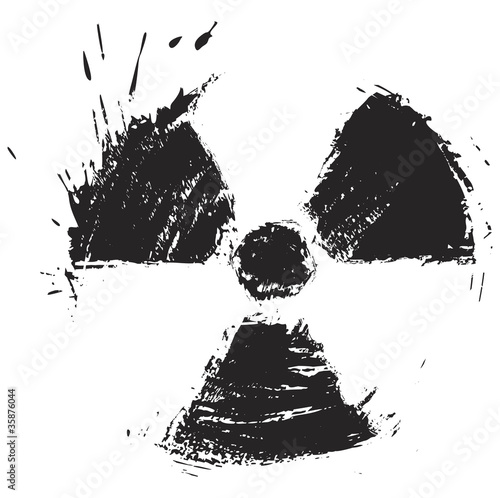 Symbol of radiation created in grunge style