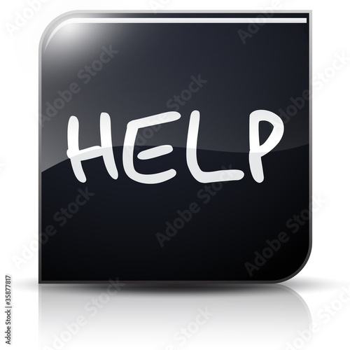 Symbole glossy vectoriel aide/support/assistance