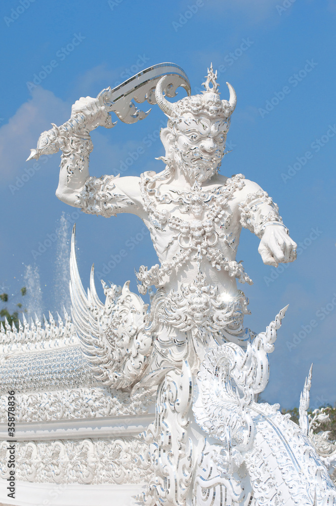 Fototapeta premium Giant security Wat Rong Khun Chiang Rai Thailand