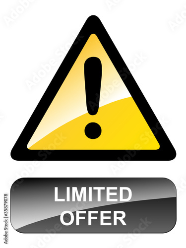 "LIMITED OFFER" Sign (sale special offers button stamp sticker)